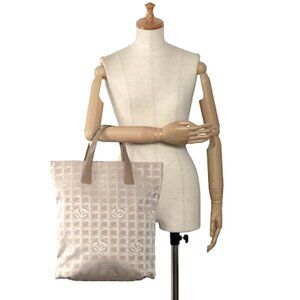 Chanel Beige New Travel Line Jacard Tote